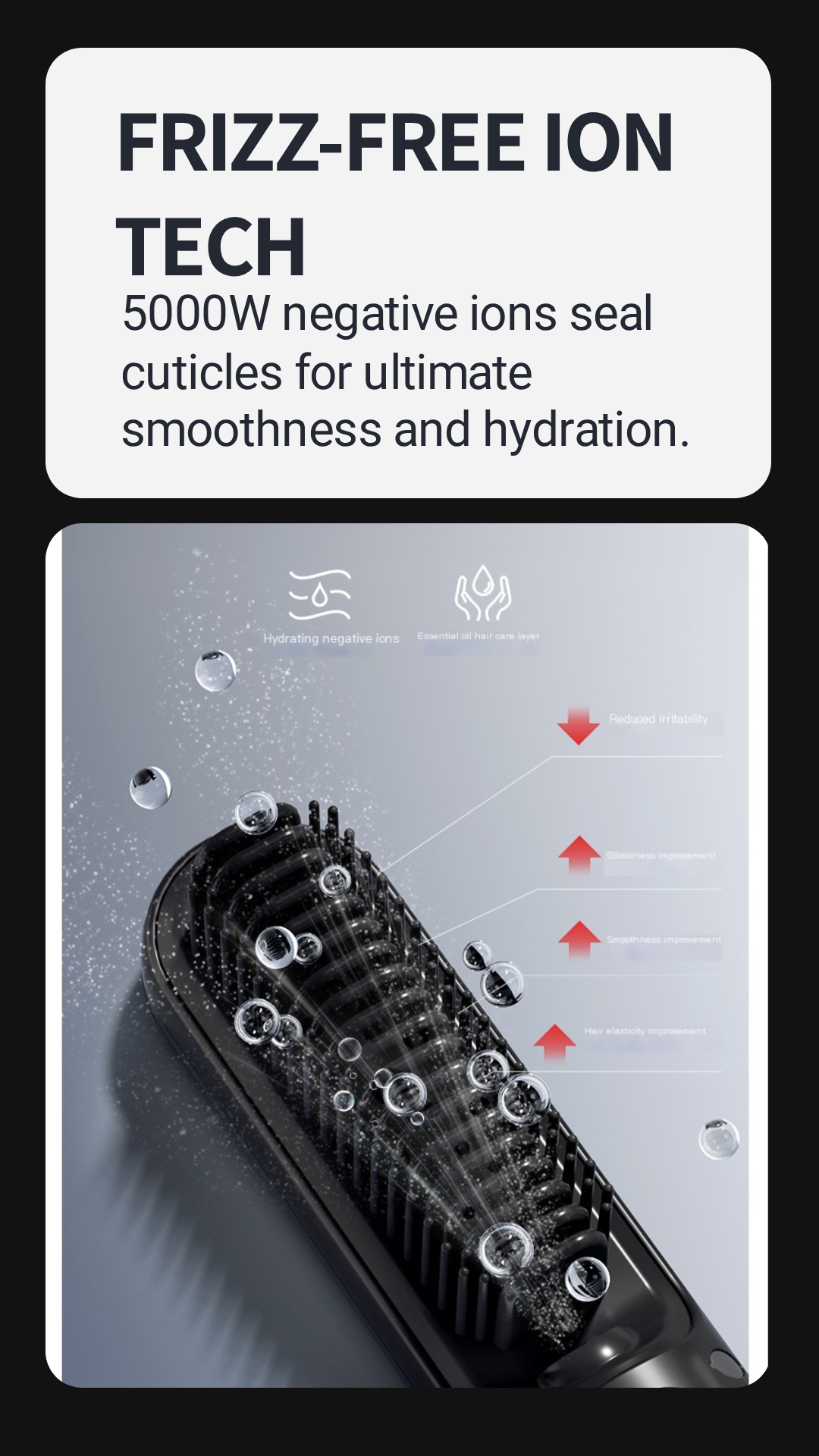 Easy-to-use cordless hair straightening brush